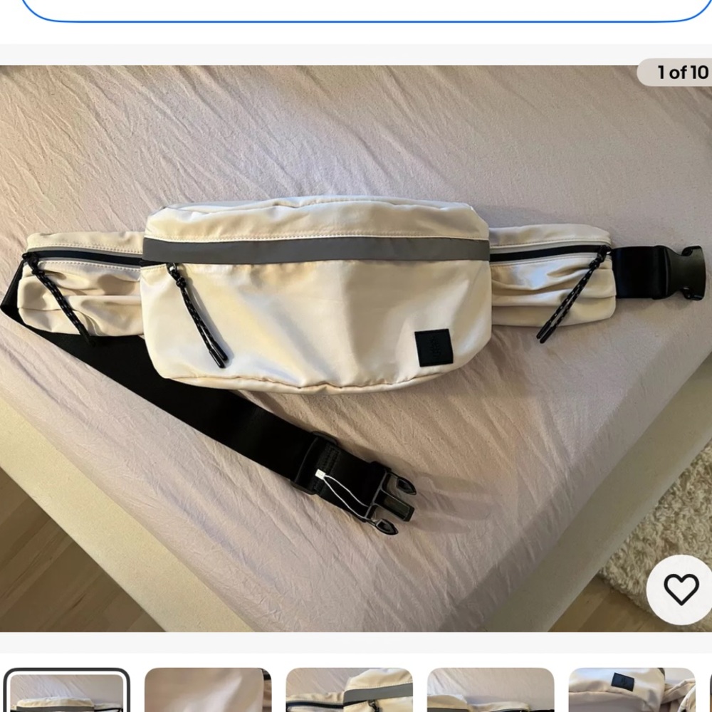 NWOT Free People Movement Sling Bag Cream / Black Adjustable Strap